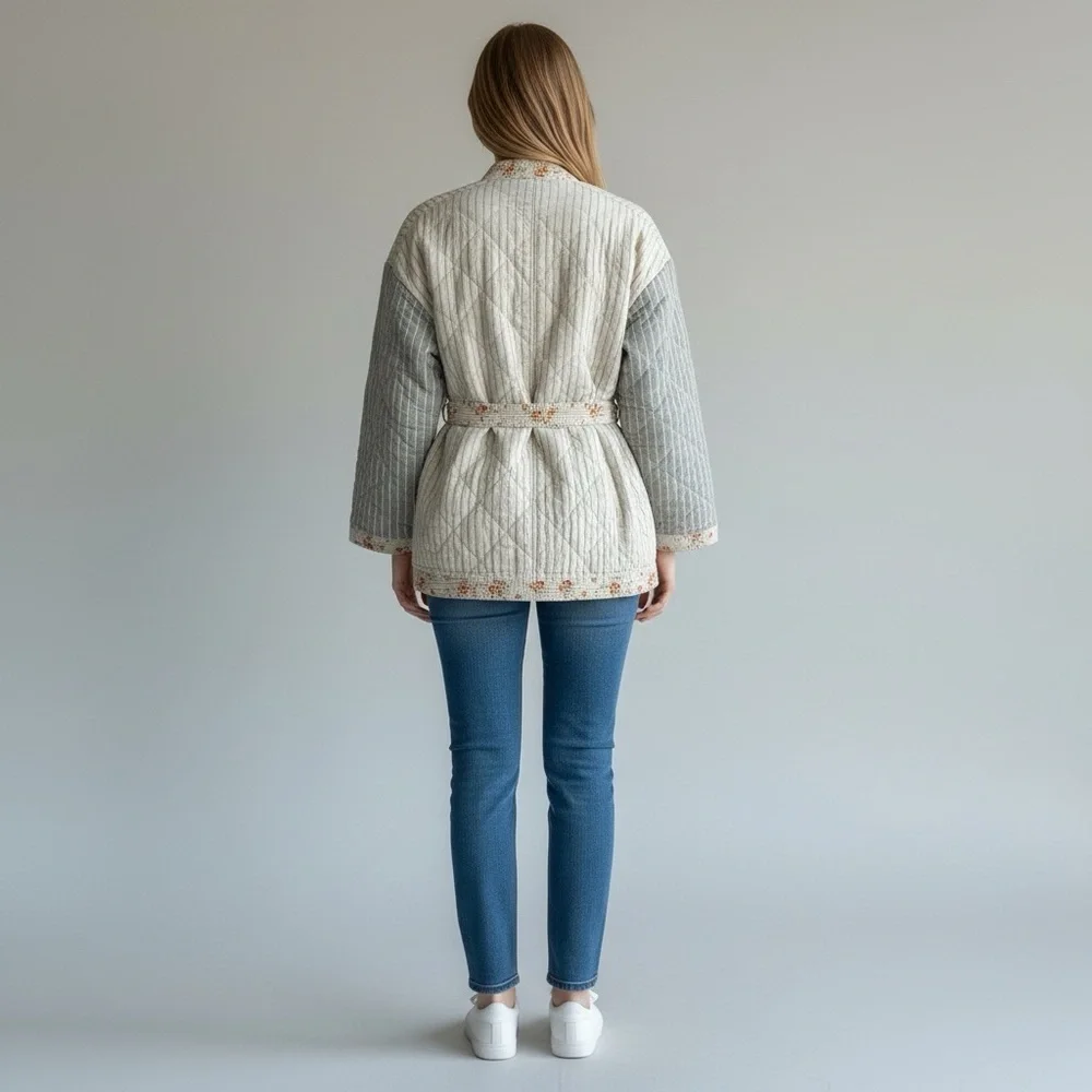 The Madewell x The New Denim Project Patchwork Wrap Jacket Size Large - Picture 6 of 11